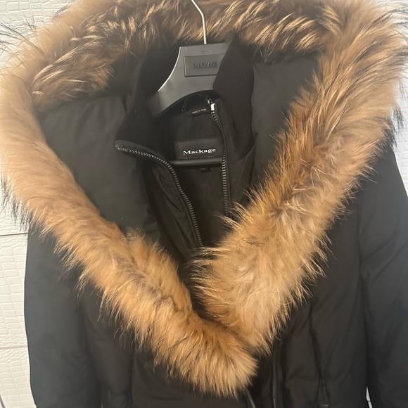 Mackage Ingrid Black Lambskin Leather Down
Parka with Fur Trim Hood. Like new - Picture 3 of 7